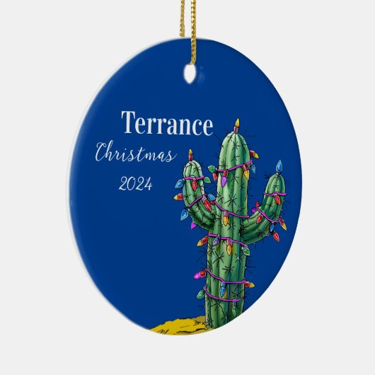 Cactus Christmas Tree Personalisiert Ornament (Rechts)