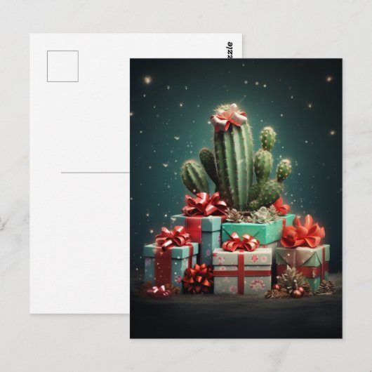 Cactus Christmas Tree Postkarte (Vorne/Hinten)
