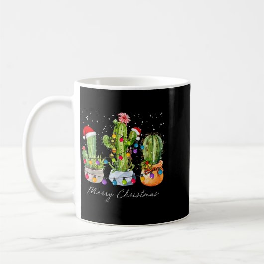 Cactus Christmas Xmas Trees Lights Santa Hat Cactu Kaffeetasse (Links)