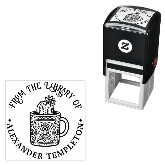 Cactus Coffee Cup #1P Bibliotheksname Permastempel (Beispiel)