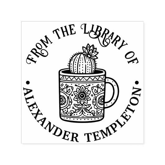 Cactus Coffee Cup #1P Bibliotheksname Permastempel (Design)