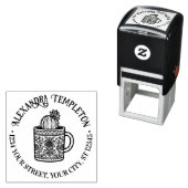 Cactus Coffee Cup #1P Name Ret Adresse Permastempel (Beispiel)
