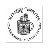 Cactus Coffee Cup #1P Name Ret Adresse Permastempel (Design)
