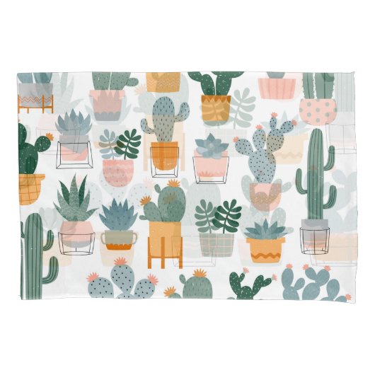 Cactus Collection in Pots Design Kissenbezug (Vorderseite)