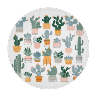 Cactus Collection in Pots Design Schneidebrett