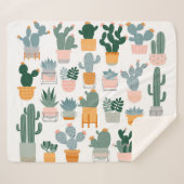Cactus Collection in Pots Design Sherpadecke (Vorderseite (Horizontal))