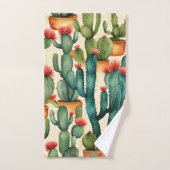 Cactus Colorful Watercolor Art Badhandtuch Set (Handtuch)