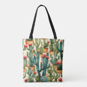 Cactus Colorful Watercolor Art Tasche (Rückseite)