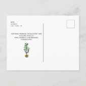 Cactus Contemporary Monogram Black Rette unser Dat Postkarte (Rückseite)