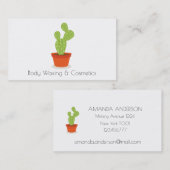 Cactus Cosmetics and Waxing Beauty Business Card Visitenkarte (Vorne/Hinten)
