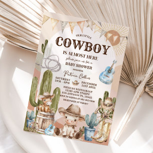 Cactus Cowboy Wild West Baby Shower Einladung