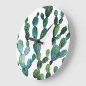 Cactus Craze: Tropical Watercolor Trend Große Wanduhr (Winkel)