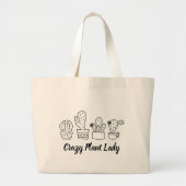 Cactus - Crazy Pflanze Lady Jumbo Stoffbeutel (Vorne)