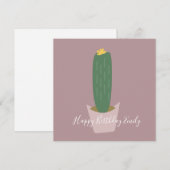 Cactus Cupcake Illustration Geburtstag (Vorne/Hinten)