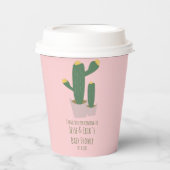 Cactus Cupcakes Baby Dusche Danke Blue Pink P Pappbecher (Vorderseite)