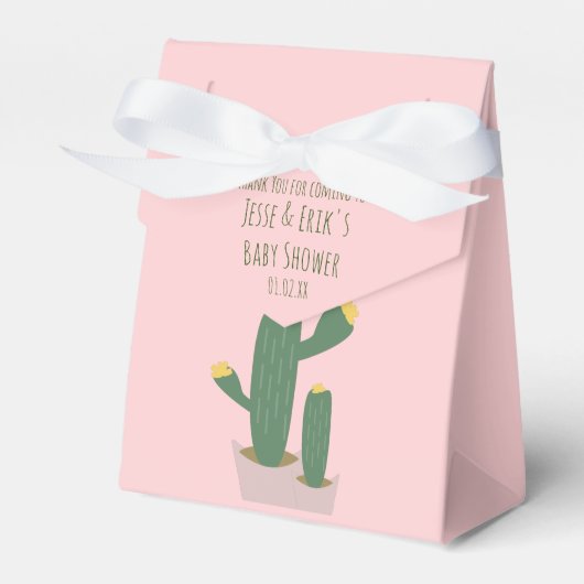 Cactus Cupcakes Kinderdusche Danke Blue Pink Geschenkschachtel (Vorderseite)