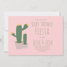 Cactus Cupcakes Pink Baby Dusche Einladung