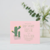 Cactus Cupcakes Pink Baby Dusche Einladung Postkarte (Stehend Vorderseite)