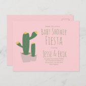 Cactus Cupcakes Pink Baby Dusche Einladung Postkarte (Vorne/Hinten)