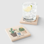 Cactus Custom Stone Untersetzer (Seitenansicht)