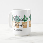 Cactus danke Ihnen Individuelle Name Kaffeetasse (Vorderseite Links)
