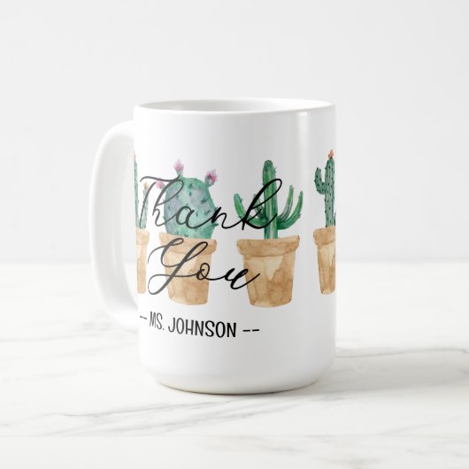 Cactus danke Ihnen Individuelle Name Kaffeetasse (Vorderseite Links)