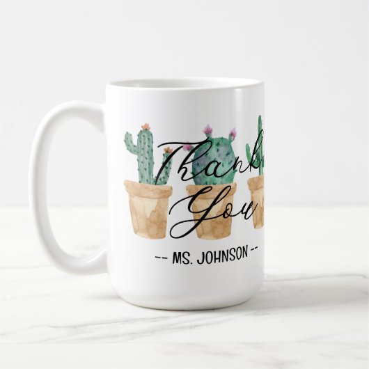Cactus danke Ihnen Individuelle Name Kaffeetasse (Links)