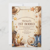 Cactus Desert 1st Rodeo Party Einladung (Vorderseite)