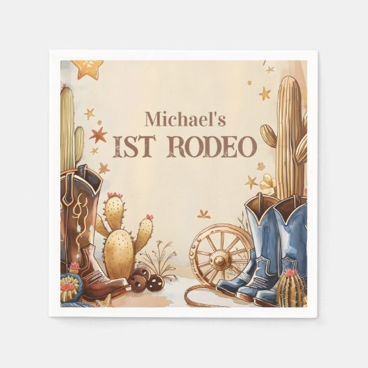 Cactus Desert 1st Rodeo Party Serviette (Vorderseite)