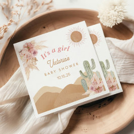 Cactus Desert, Arizona Girl Baby Shower Bohemisch Serviette