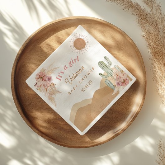 Cactus Desert, Arizona Girl Baby Shower Bohemisch Serviette