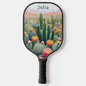 Cactus Desert Blume Personalisiert Pickleball Schläger (Rückseite)