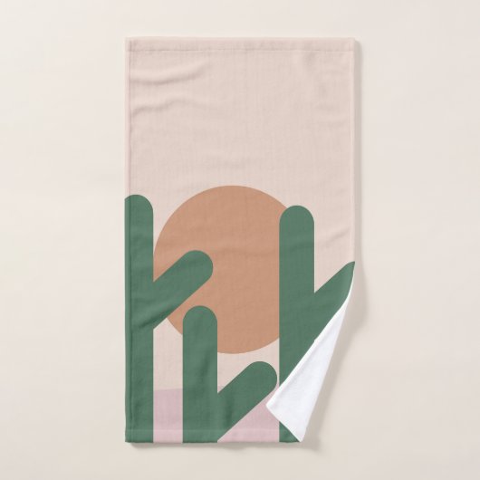 Cactus Desert Bohemisch Sunset Pattern Badhandtuch Set (Handtuch)