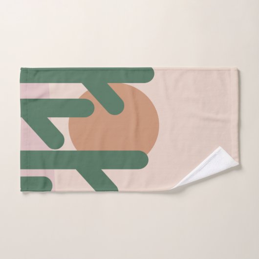 Cactus Desert Bohemisch Sunset Pattern Badhandtuch Set (Handtuch)