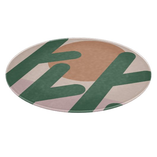 Cactus Desert Bohemisch Sunset Pattern Schneidebrett (Ecke)