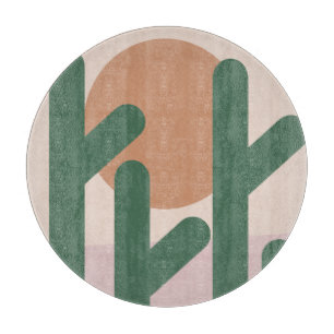 Cactus Desert Bohemisch Sunset Pattern Schneidebrett