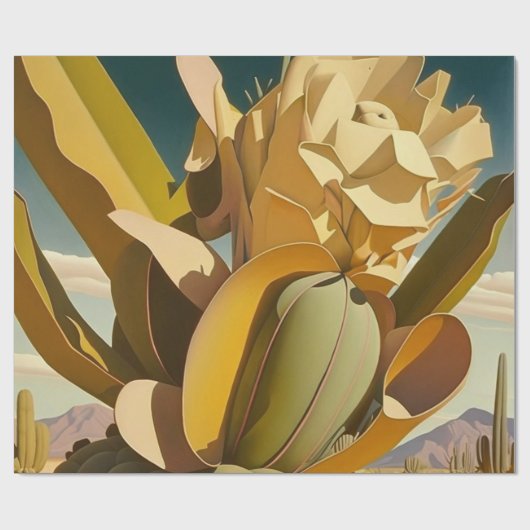 Cactus Desert Boho Geschenkpapier (Flach)