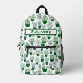 Cactus desert cacti Pflanze Moderne Muster Bedruckter Rucksack (Vorderseite)