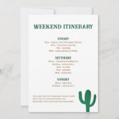 Cactus Desert Destination Bachelorette Weekend Einladung (Rückseite)