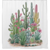 Cactus Desert Duschvorhang (Vorderseite)