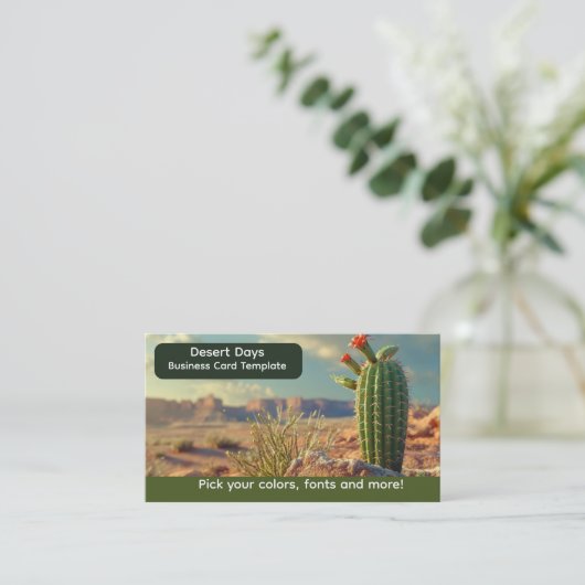 Cactus Desert Landscape Southwestern Visitenkarte (Stehend Vorderseite)