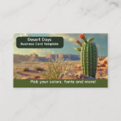 Cactus Desert Landscape Southwestern Visitenkarte (Vorderseite)