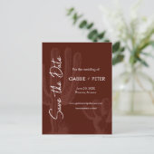 Cactus Desert Maroon Terra Cotta Save the Date Postkarte (Stehend Vorderseite)