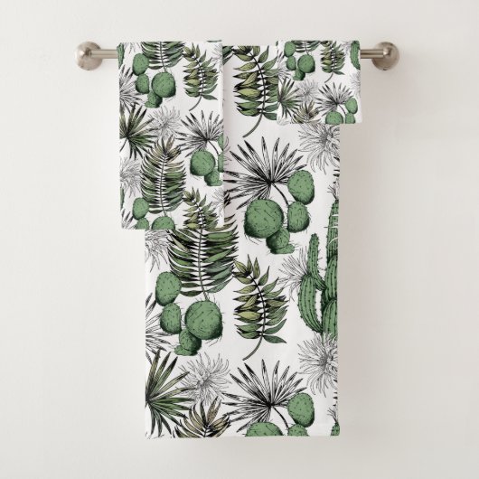 Cactus Desert Pattern Badhandtuch Set (Insitu)