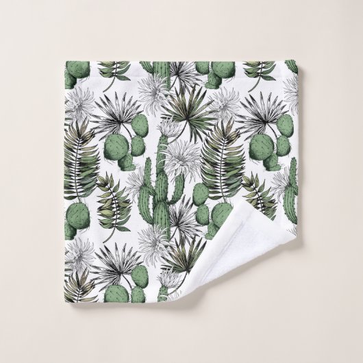 Cactus Desert Pattern Badhandtuch Set (Waschlappen)
