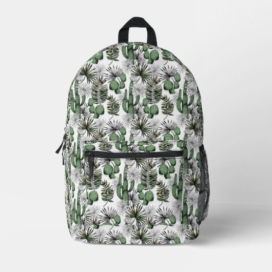 Cactus Desert Pattern Bedruckter Rucksack (Vorderseite)