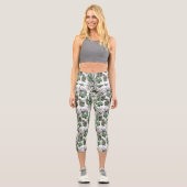 Cactus Desert Pattern Capri Leggings (Vorderseite)