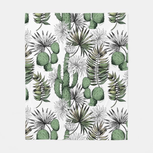 Cactus Desert Pattern Fleecedecke (Vorderseite)