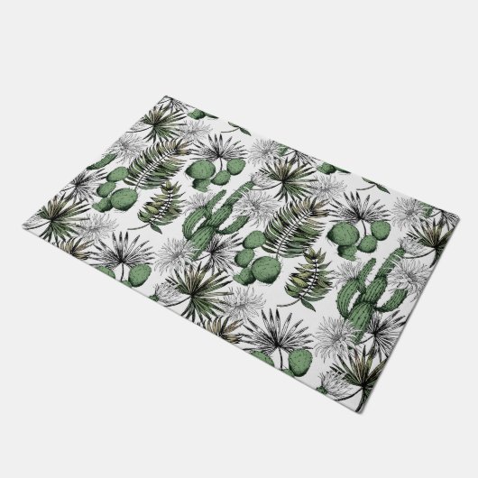 Cactus Desert Pattern Fußmatte (Schrägansicht)