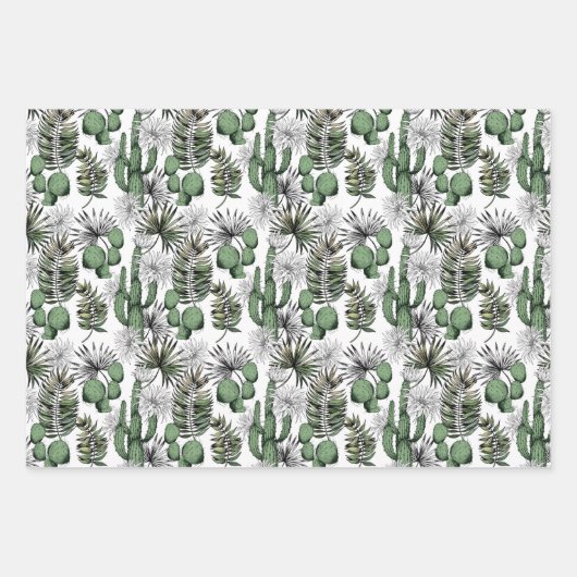 Cactus Desert Pattern Geschenkpapier Set (Vorderseite 3)